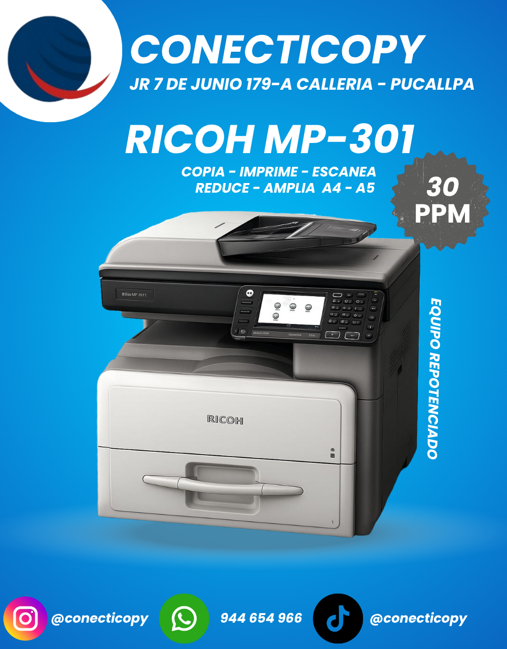 RICOH MP-301 Fotocopiadora